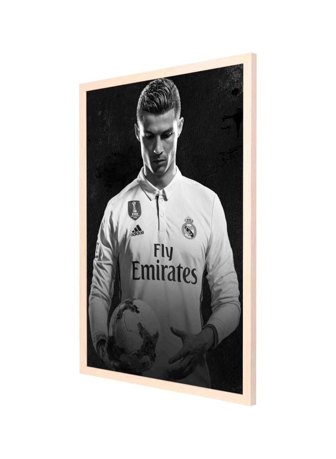 LOWHA Ronaldo Wall Art Painting With Frame White/Black/Grey 53x73centimeter  - Image 1