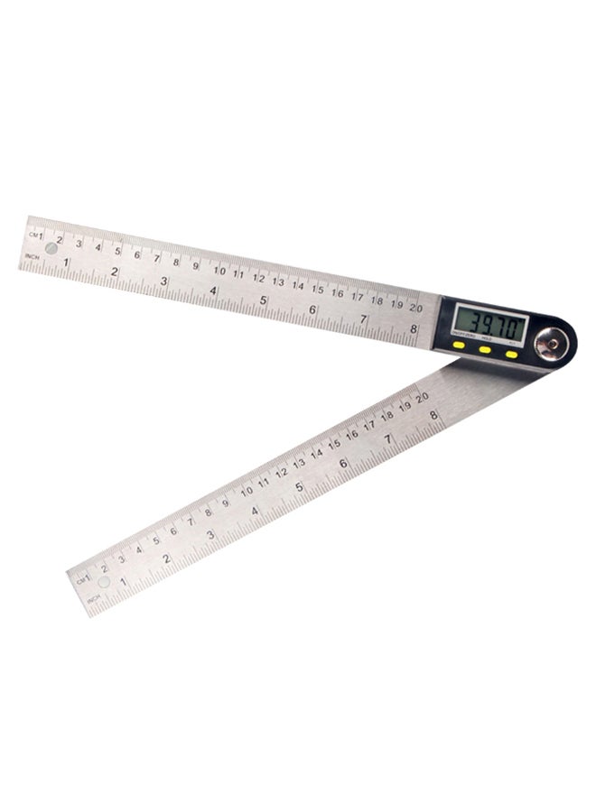 Generic Multifunctional Digital LCD Display Angle Ruler Silver/Black  - Image 1