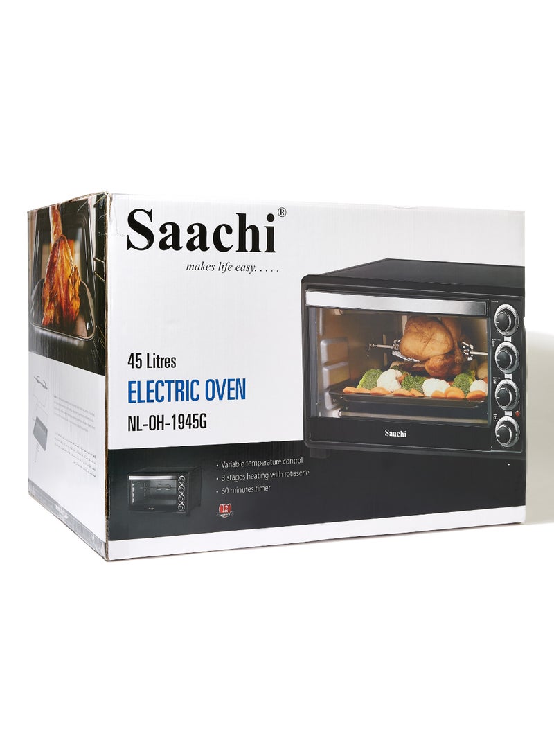 Saachi - Electric Oven With Rotisserie Function 45 L 2000 W NL-OH-1945G-BK Black - Image 1