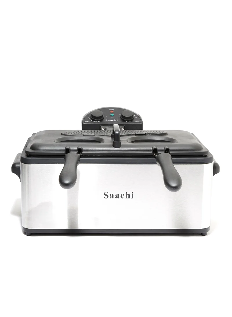 Saachi Large Deep Fryer with Stainless Steel Housing, Adjustable Temperature and Timer Control 6 L 3000 W NL-DF-4765T-ST Steel