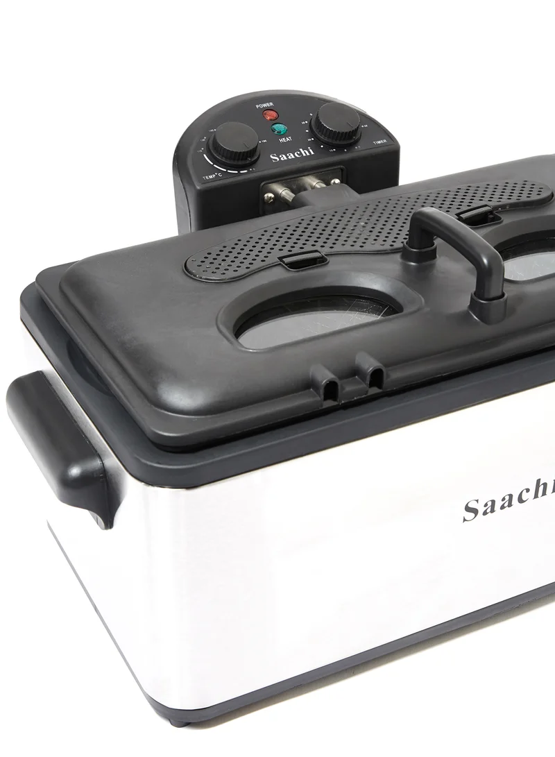 Saachi Large Deep Fryer with Stainless Steel Housing, Adjustable Temperature and Timer Control 6 L 3000 W NL-DF-4765T-ST Steel