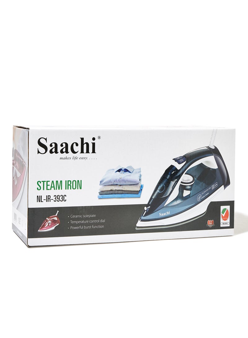 ساتشي أداة كي بخار بقاعدة كي من السيراميك 320 ml 2200 W NL-IR-393C-BL أزرق/ أبيض  - Image 2