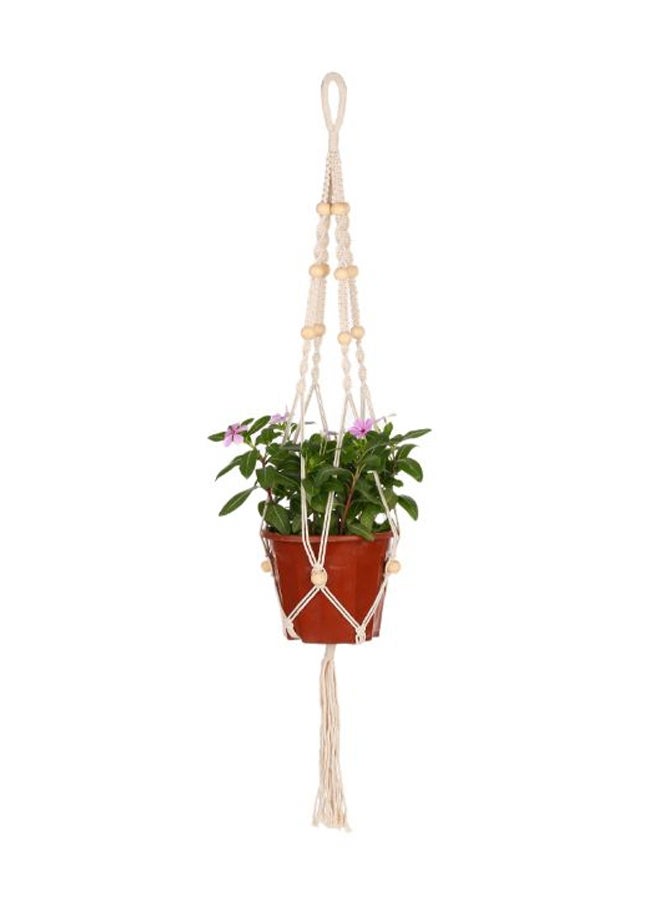 Generic Macrame Double Plant Hanger Rope Beige 39inch  - Image 2
