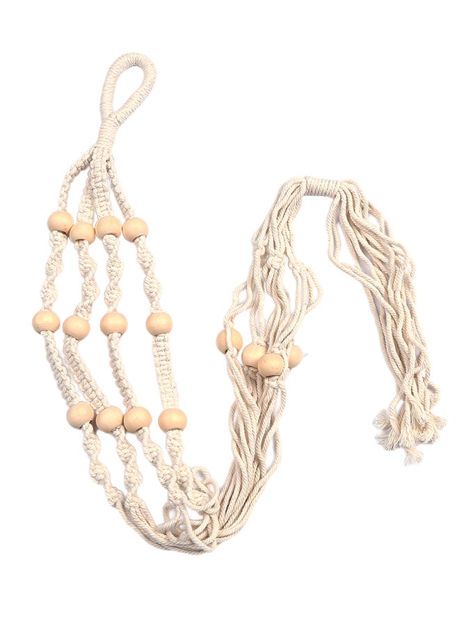 Generic Macrame Double Plant Hanger Rope Beige 39inch  - Image 1