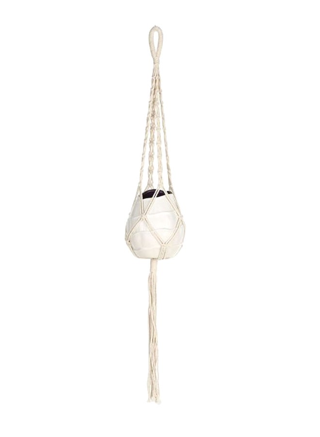 Generic Macrame Double Plant Hanger Rope Beige 33.5inch  - Image 2