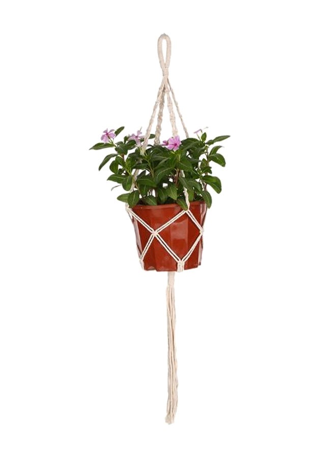 Generic Macrame Double Plant Hanger Rope Beige 33.5inch  - Image 3