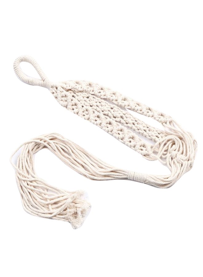 Generic Macrame Double Plant Hanger Rope Beige 31.5inch  - Image 2