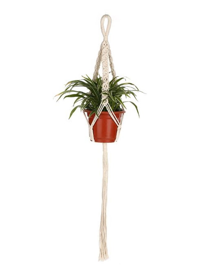 Generic Macrame Double Plant Hanger Rope Beige 31.5inch  - Image 3