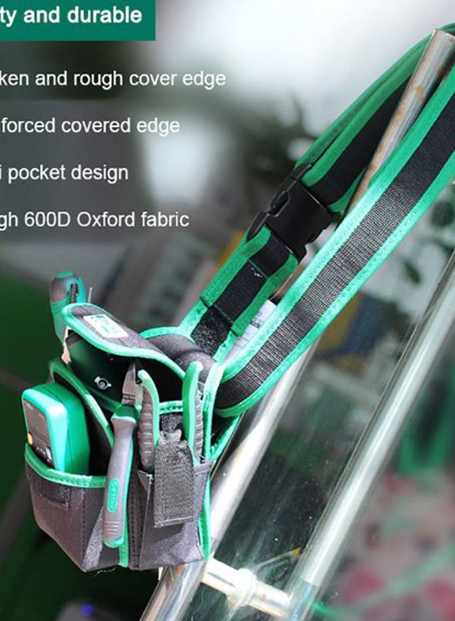 Generic - Foldable Electric Tool Waist Belt Storage Bag Black/Green - Image 1