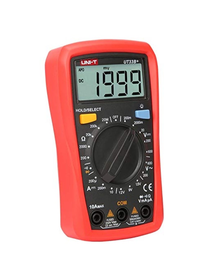 UNI-T UT33C+ Palm Size Digital Multimeter Black/Red 134 x 77 x 47mm  - Image 2