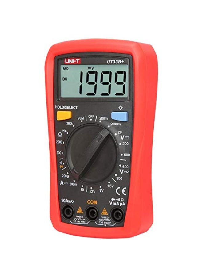 UNI-T UT33C+ Palm Size Digital Multimeter Black/Red 134 x 77 x 47mm  - Image 3