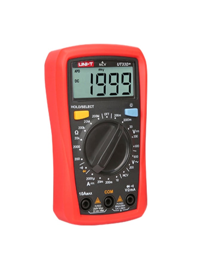 UNI-T UT33D+ Palm Size Digital Multimeter Black/Red  - Image 2