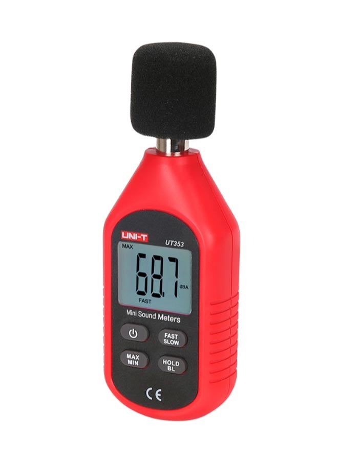 UNI-T UT353 Mini Digital Sound Level Meter Black/Red 150 x 52 x 27mm - Image 2