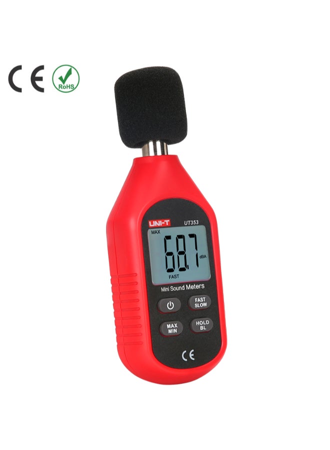 UNI-T UT353 Mini Digital Sound Level Meter Black/Red 150 x 52 x 27mm - Image 3