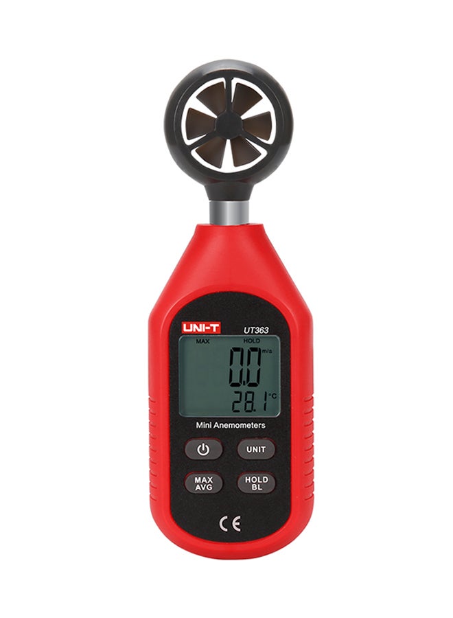 يوني تي مقياس شدة الرياح الرقمي الصغير طراز UT363 أسود/أحمر 160 x 50 x 28مم - Image 1