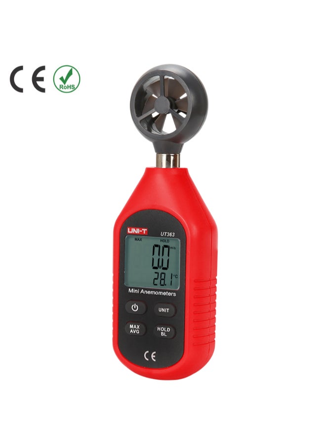 يوني تي مقياس شدة الرياح الرقمي الصغير طراز UT363 أسود/أحمر 160 x 50 x 28مم - Image 3