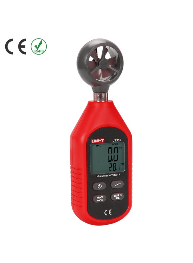 يوني تي مقياس شدة الرياح الرقمي الصغير طراز UT363 أسود/أحمر 160 x 50 x 28مم - Image 4
