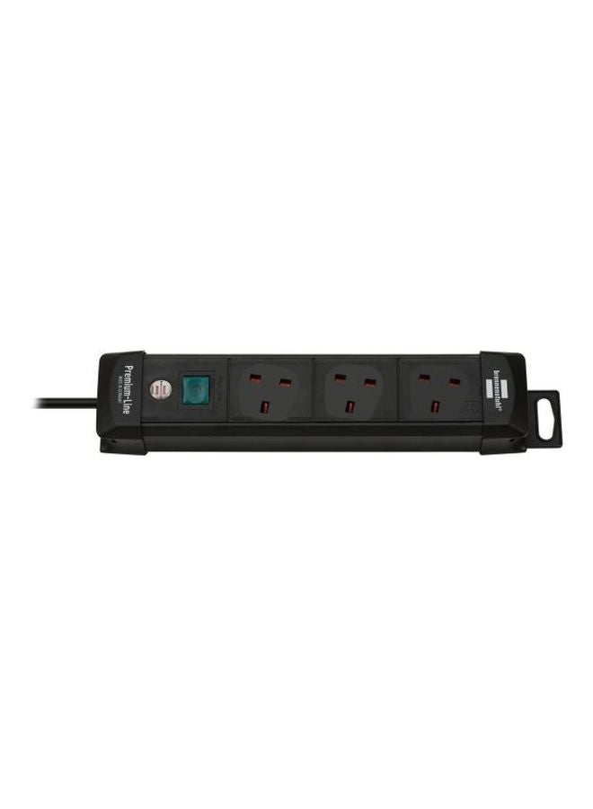 Brennenstuhl - 3-Way Premium-Line Extension Socket With Switch Black 39x6.6x12centimeter - Image 1