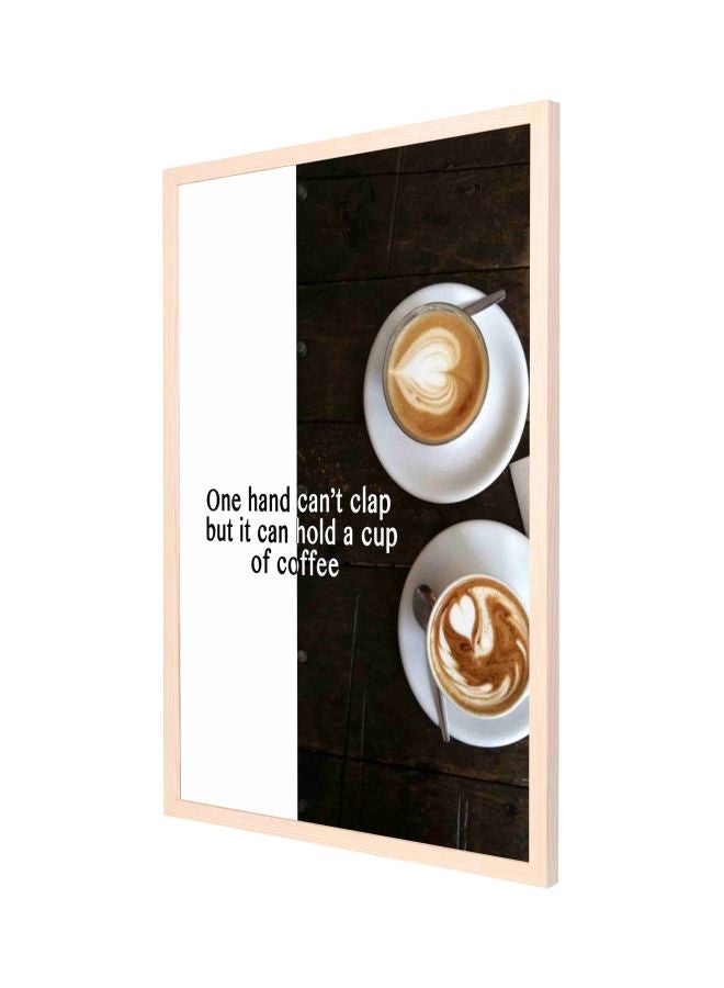 LOWHA Decorative Coffee Themed Wall Painting With Frame Black/White/Brown 53x73cm - Image 1