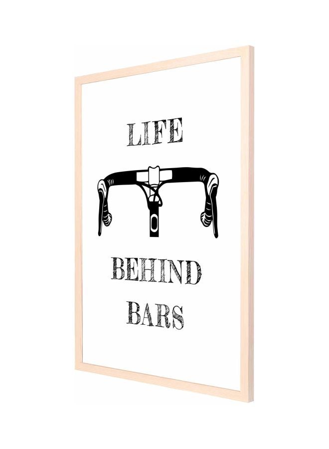 LOWHA Decorative Life Behind Bars Wall Painting With Frame White/Black/Beige 53x73cm  - Image 1