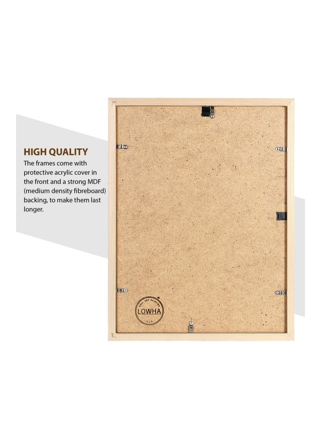 لوحة فنية لديكور الحائط من الخشب بتصميم مطبوع يحمل عبارة 'Smile More' أرجواني / أبيض / بيج 53x73سم - Image 2