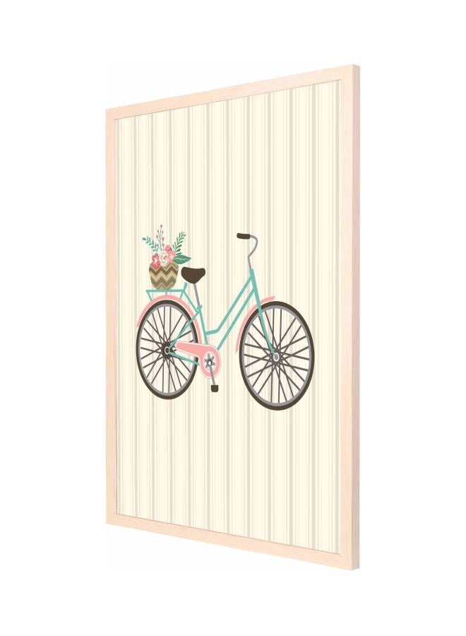 LOWHA Cute Bike Wall Painting With Frame Blue/Black/Pink 53x73cm  - Image 1