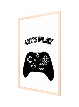 Lets Play Printed Wall Painting With Frame White/Black 53x73cm - v1591113912/N38461968A_1