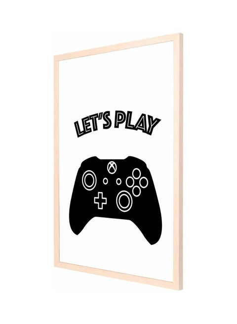 Lets Play Printed Wall Painting With Frame White/Black 53x73cm