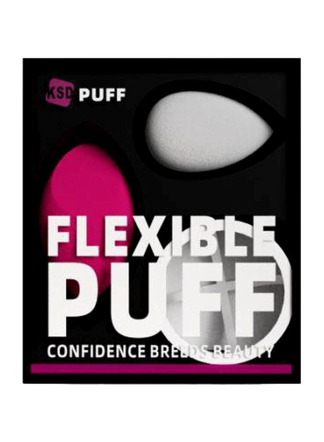 كي إس دي مجموعة إسفنجات منفوخة مرنة مكونة من إسفنجتين وردي/أبيض - Image 1