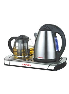 Electric Kettle & Glass Tea Maker 1.5 Litre with Electric Tray 1.7 L EK1700KG Black & Grey