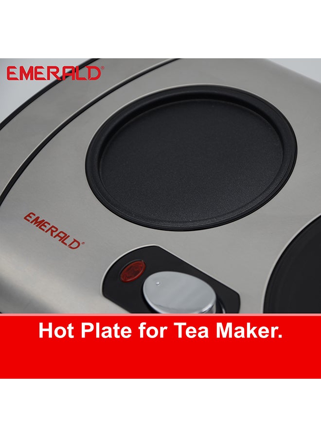 Emerald - Electric Kettle & Glass Tea Maker 1.5 Litre with Electric Tray 1.7 L EK1700KG Black & Grey - Image 1