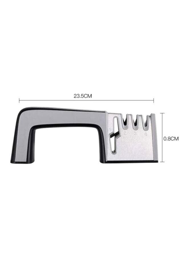 4-In-1 Knife Sharpener Black/Silver/Grey 23.5x0.8centimeter  - Image 2