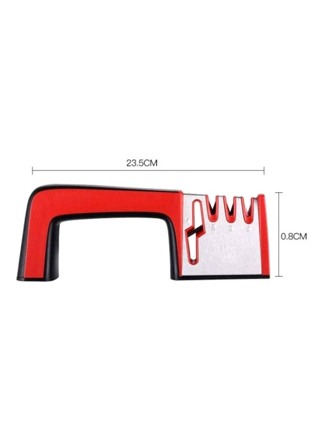 4-In-1 Knife Sharpener Red/Silver/Black 23.5x0.8centimeter - Image 2