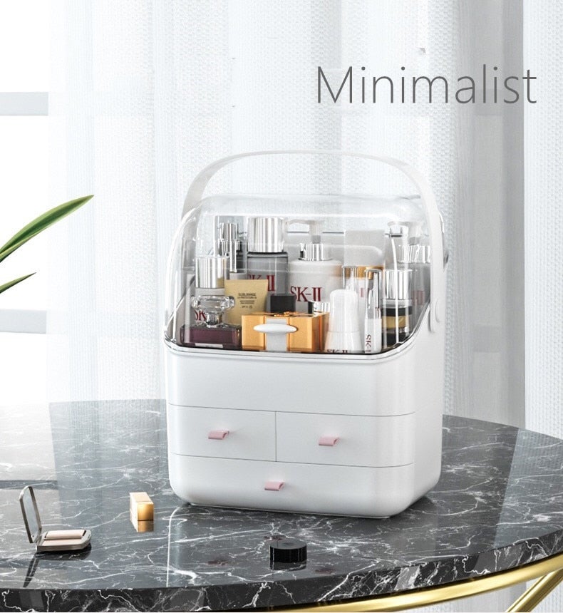 Beauenty Makeup Organizer Box White/Clear/Pink - Image 3