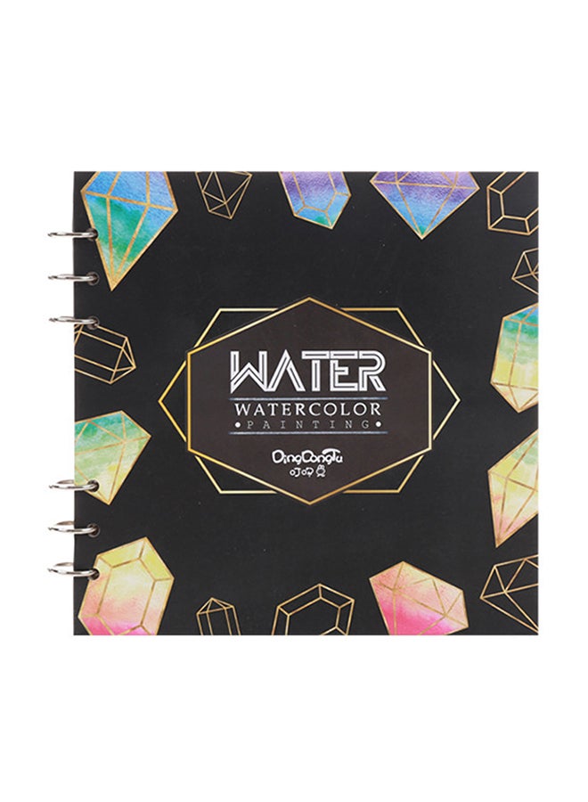 Loose-Leaf Watercolor Pad Square Graffiti Art Painting Sketchbook - 20 Sheet Black - Image 1