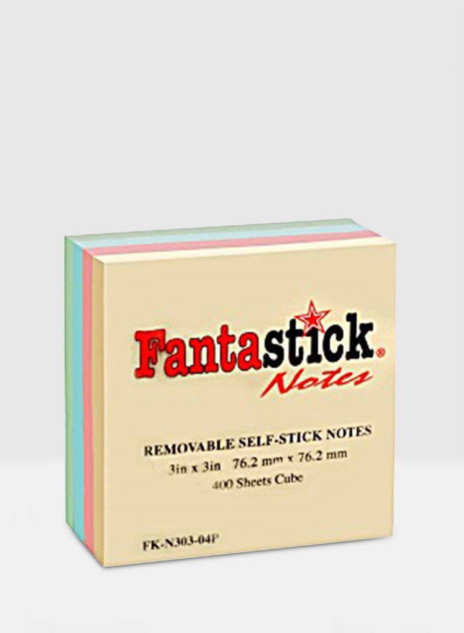 Fantastick Pack Of 4 Removable Self Stick Notes Fluorescent  - Image 1