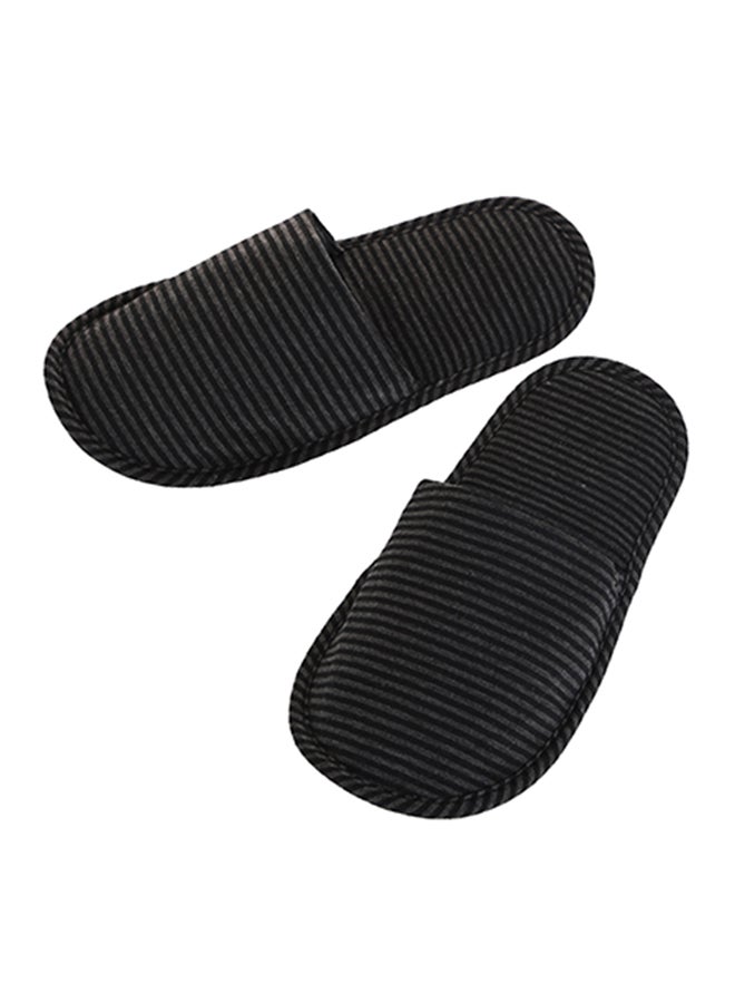 Miniso - Women's Foldable Stripe Slippers Black - Image 1