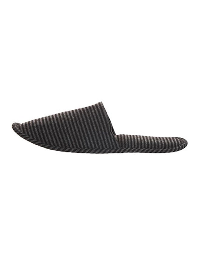 Miniso - Women's Foldable Stripe Slippers Black - Image 1
