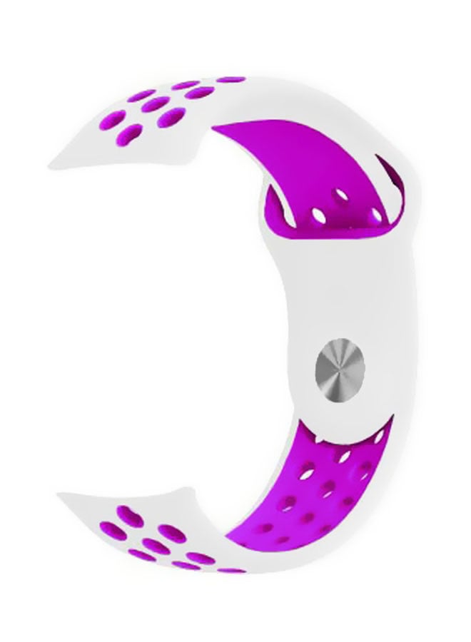 MARGOUN - Replacement Band For Apple Nike Sport Watch 42/44 mm White/Purple - Image 1