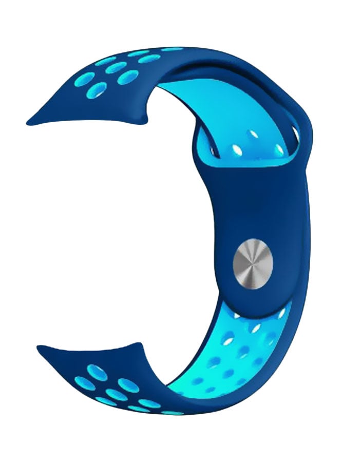 MARGOUN - Apple Watch 42mm/44mm/45mm Nike Design Silicone Band Light Blue/Dark Blue - Image 1
