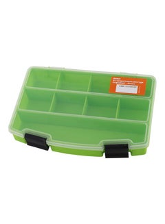 LAWAZIM 9-Compartment Plastic Storage Box Green/Clear 13x4x20cm  - Image 1