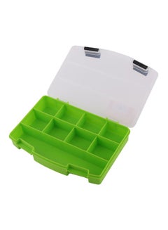 LAWAZIM 9-Compartment Plastic Storage Box Green/Clear 13x4x20cm  - Image 2
