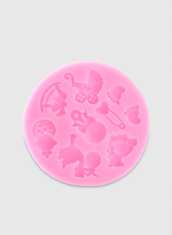 3D Baby Trojan Bear Shaped Cake And Chocolate Mold Pink 8x8x1centimeter - Image 1