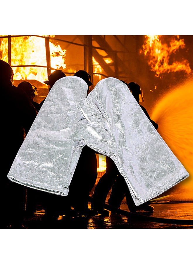 Aluminized Heat Resistant Safety Work Glove Silver One Size - Image 5