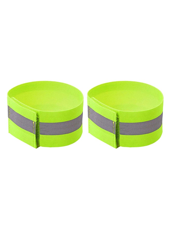 2-Piece Reflective Safty Bands For Wrist Arm Ankle Leg Fluorescent Green - Image 4