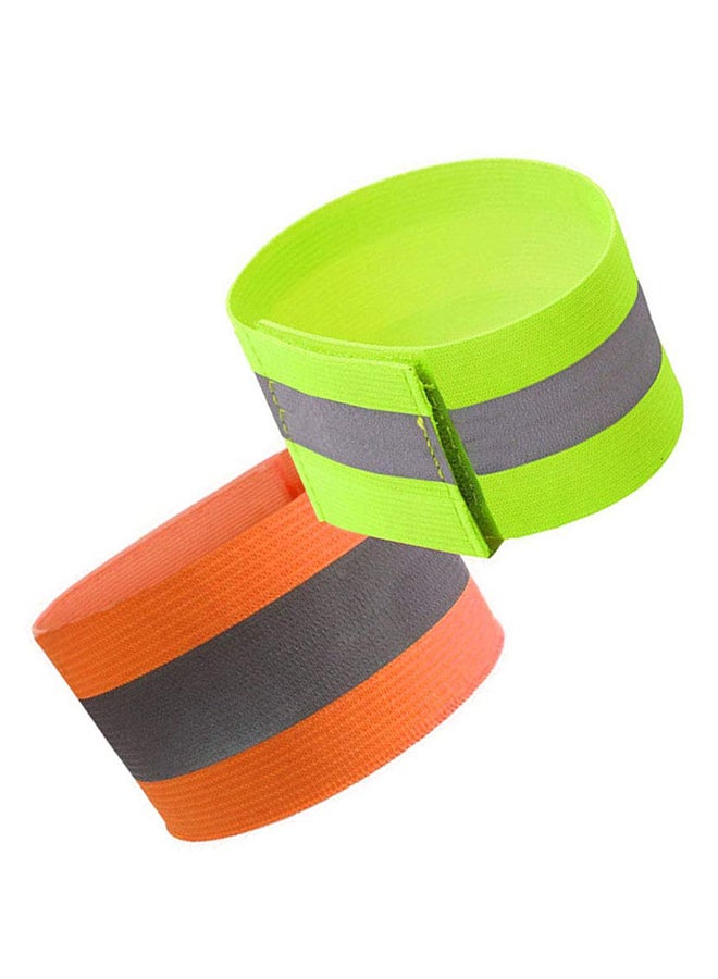 4-Piece Reflective Safty Bands For Wrist Arm Ankle Leg Fluorescent Green - Image 2