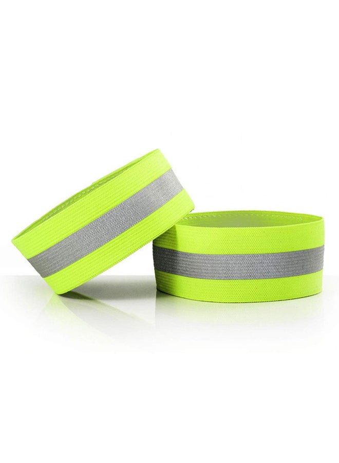 4-Piece Reflective Safty Bands For Wrist Arm Ankle Leg Fluorescent Green - Image 4