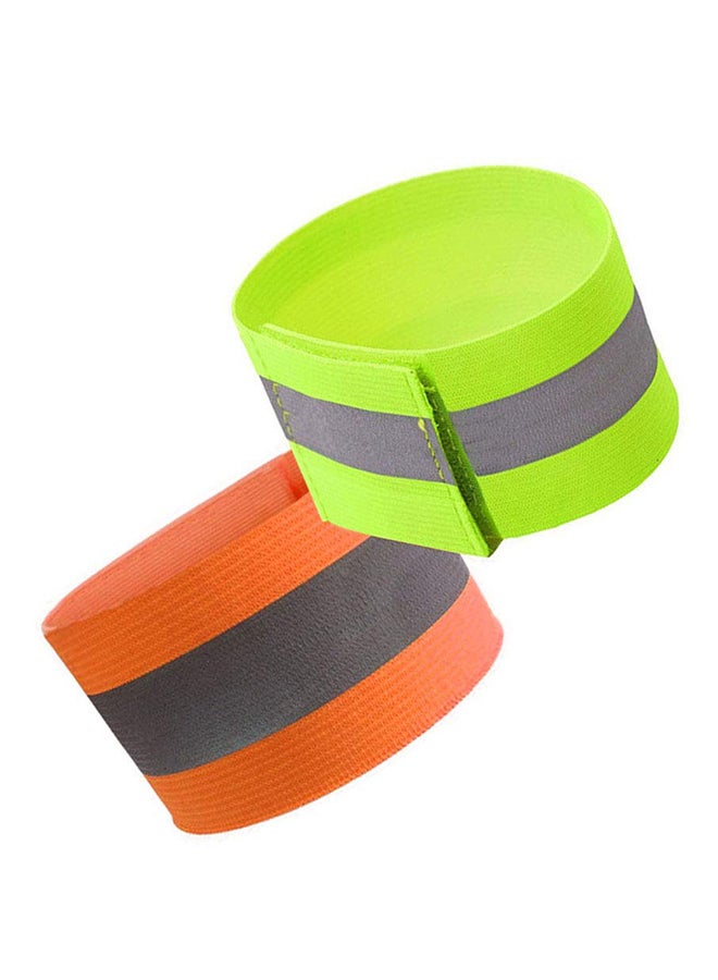 4-Piece Reflective Safty Bands For Wrist Arm Ankle Leg Fluorescent Orange - Image 3