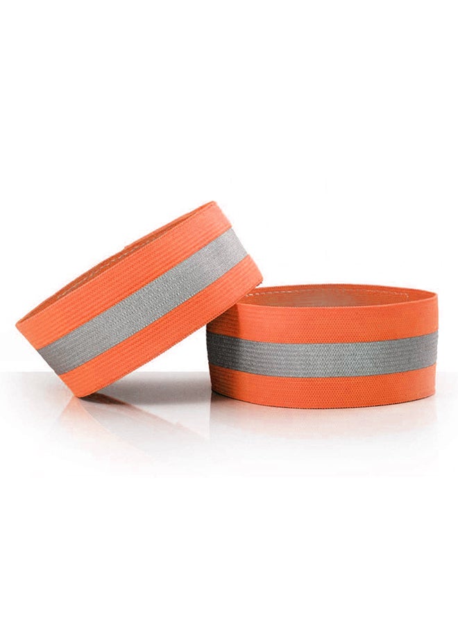 2-Piece Reflective Safty Bands For Wrist Arm Ankle Leg Fluorescent Orange - Image 2