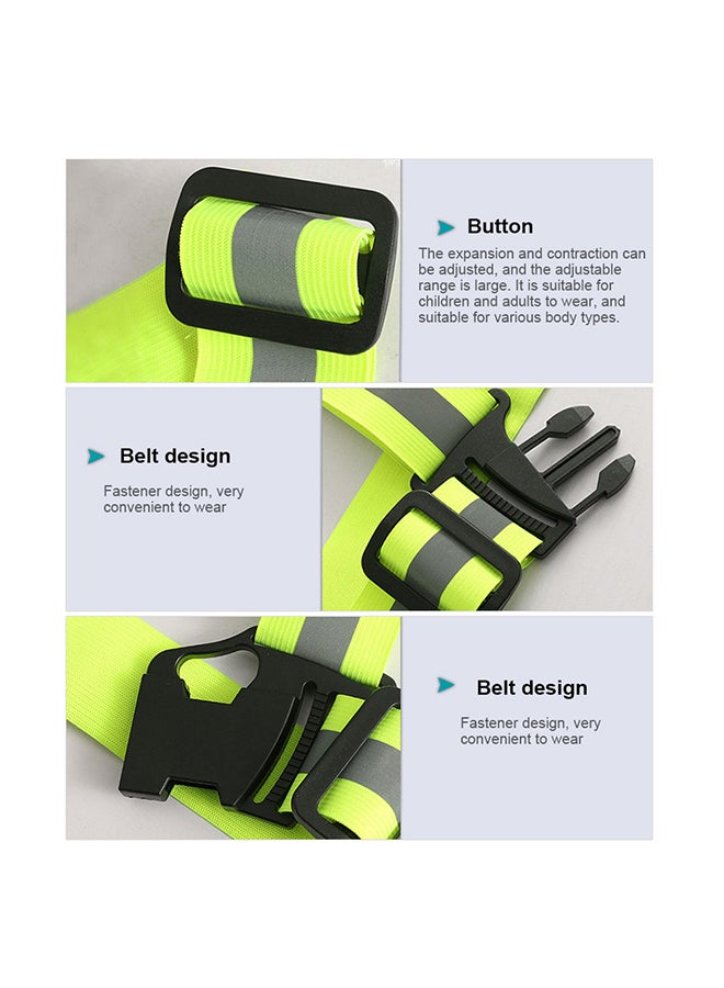 V-Shaped Multi-Purpose Reflective Vest Adjustable Elastic Safety Belt Fluorescent Green  - Image 5